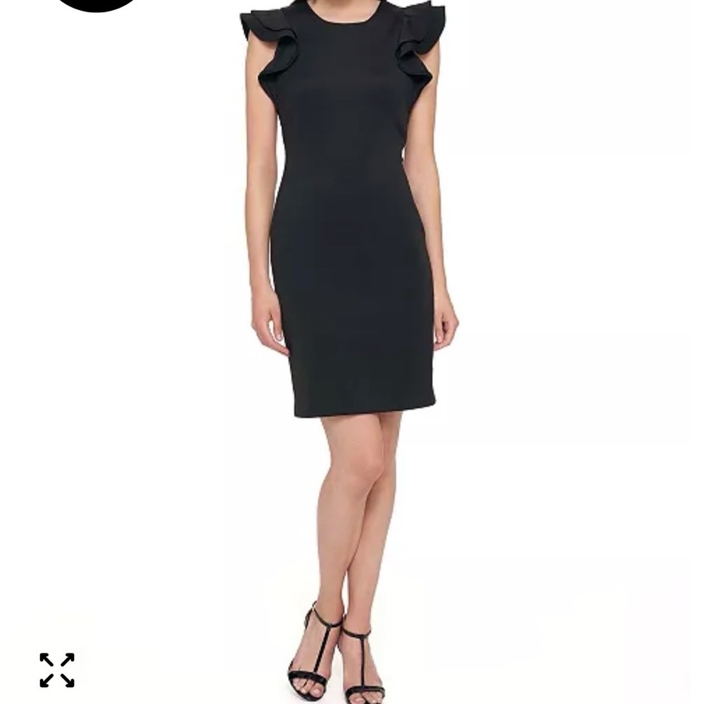 Tommy Hilfiger Black Mini Dress with Ruffle Sleeves